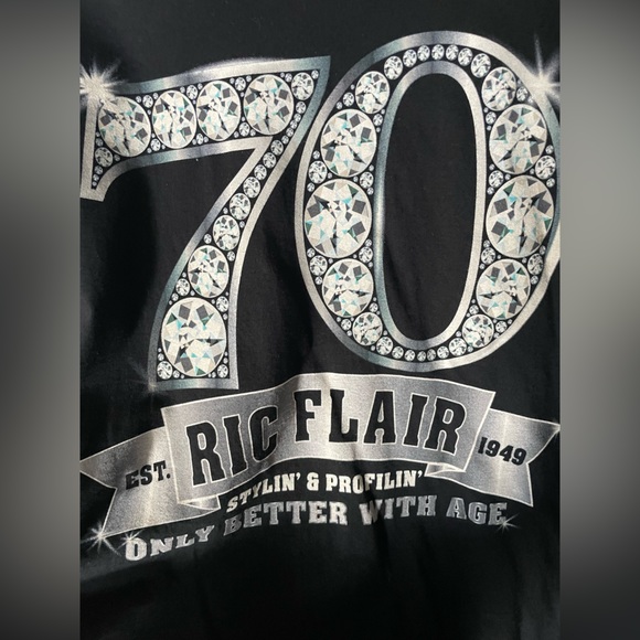 WWE Ric Flair 70 Years Wrestling Black Graphic Tee - Picture 2 of 3